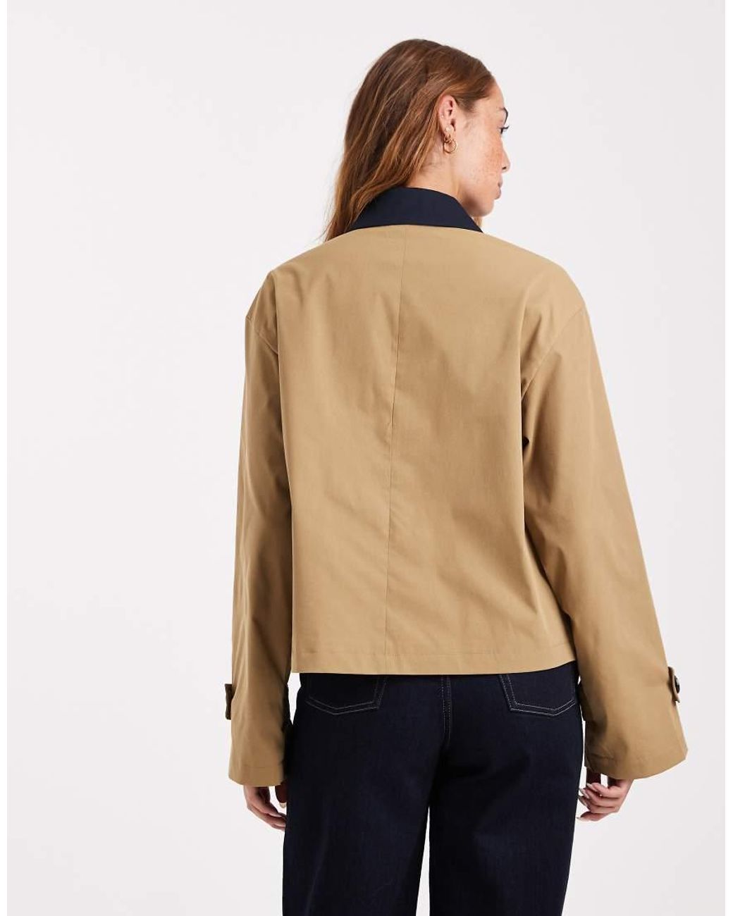 ONLY Natural Tie Front Short Trench Coat