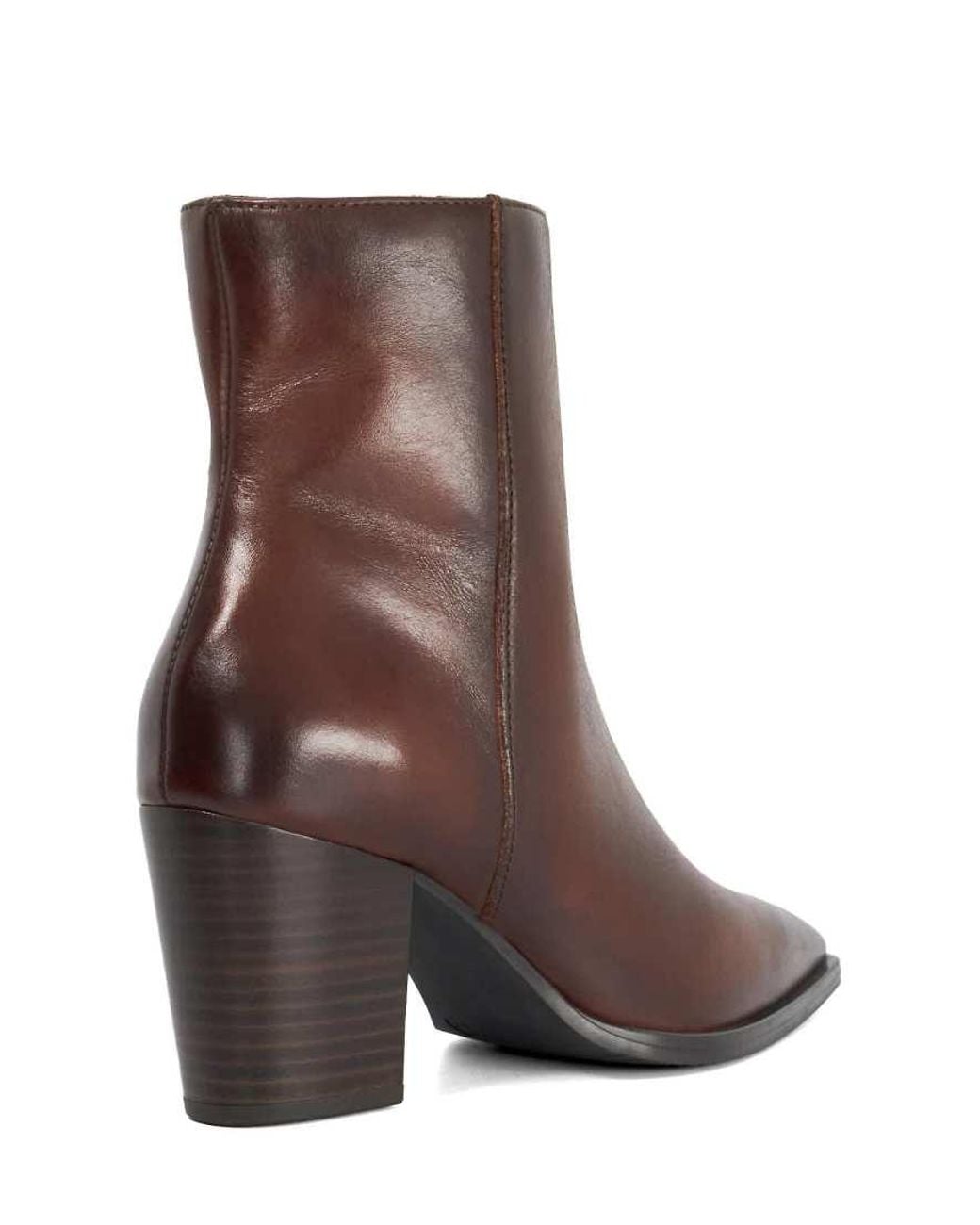 Dune Brown Papped Ankle Boots
