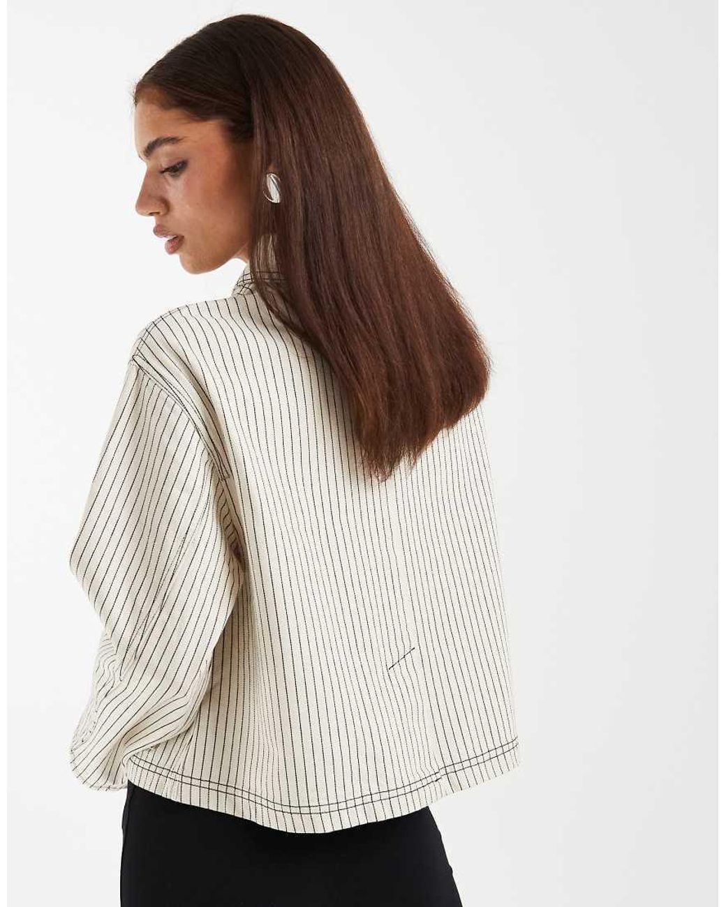ASOS White Short Cotton Harrington Jacket