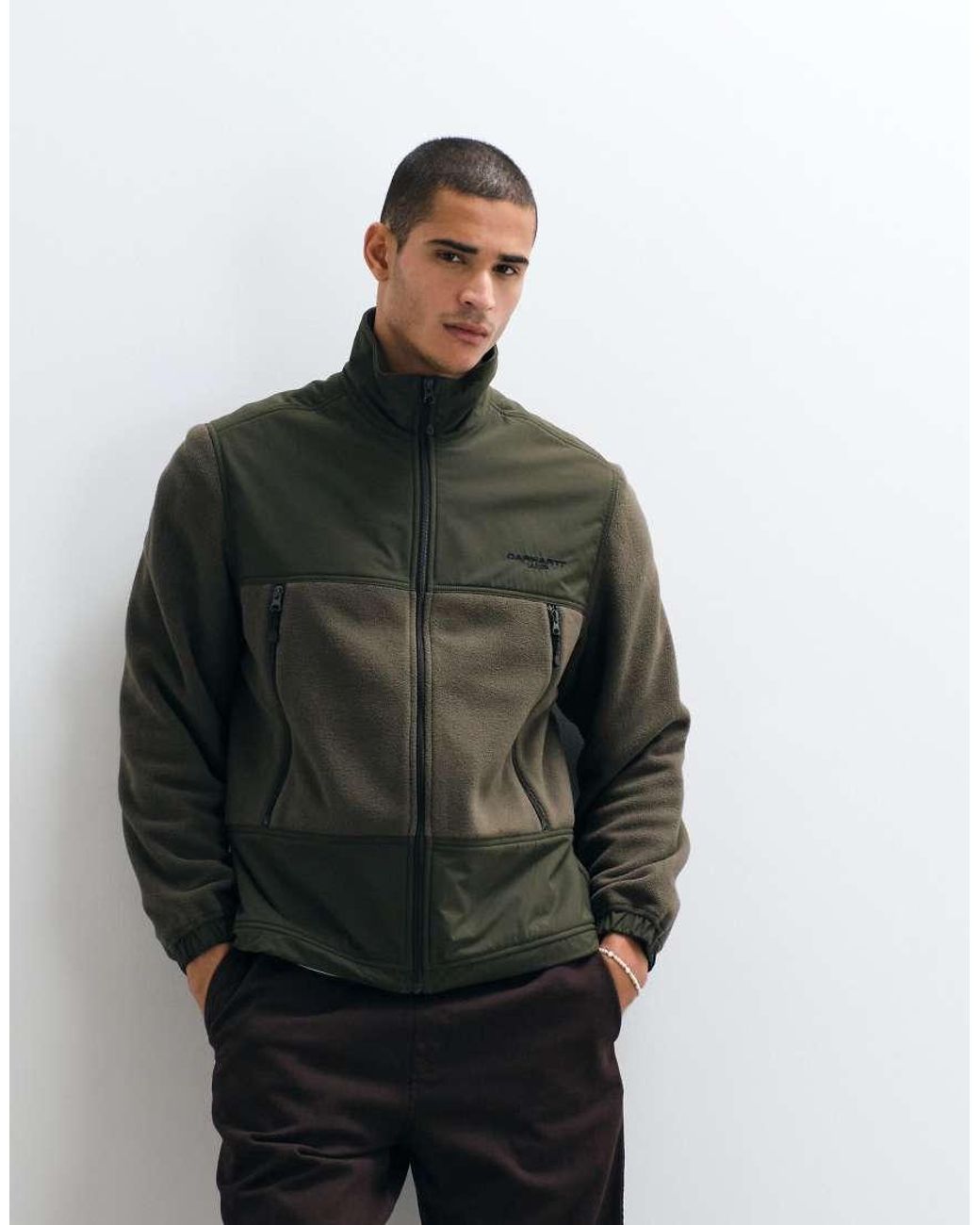 Carhartt Black Edmore Zip Through Jacket With Contrast Panels for men