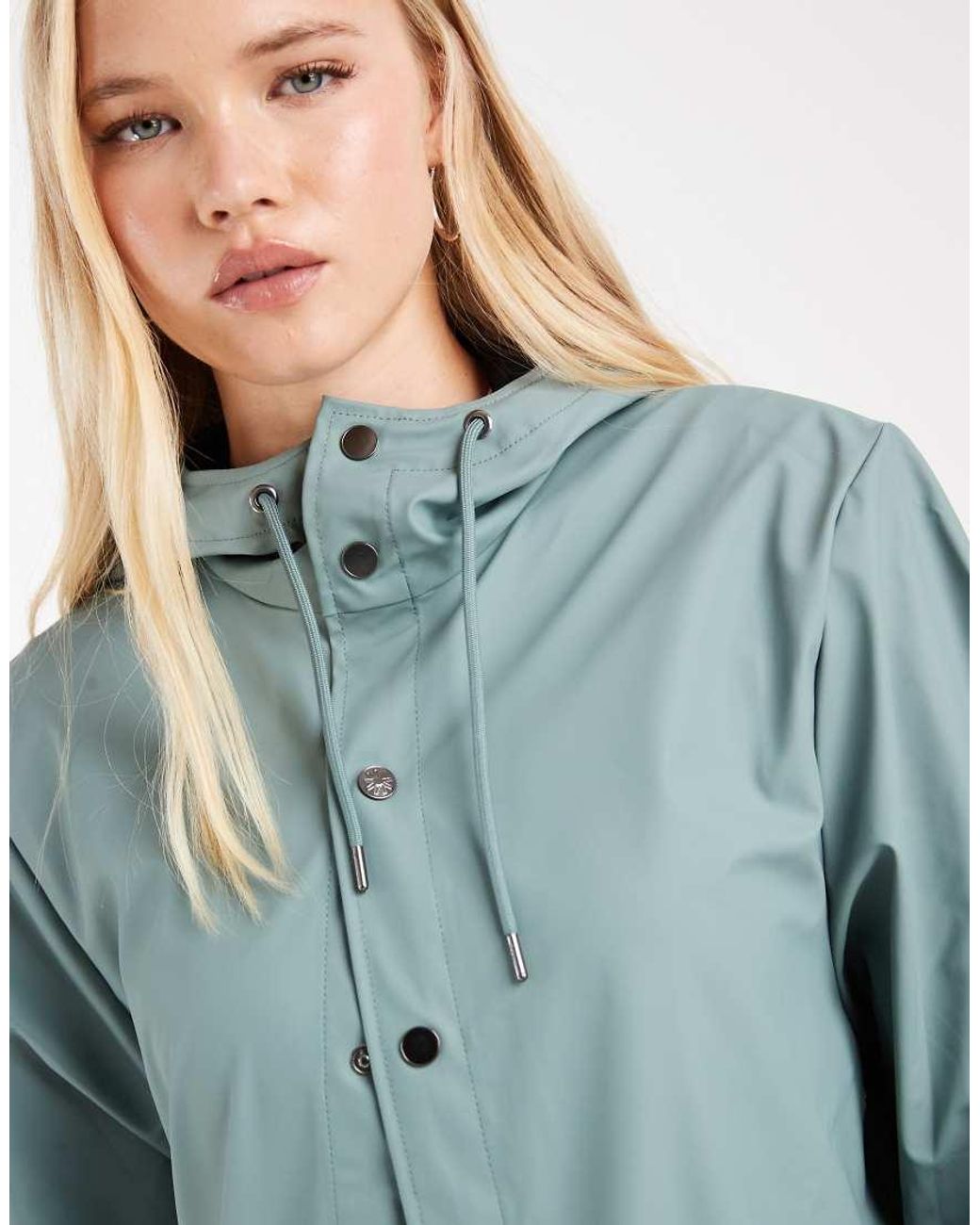 Rains Blue 12020 Waterproof Hooded Long Jacket