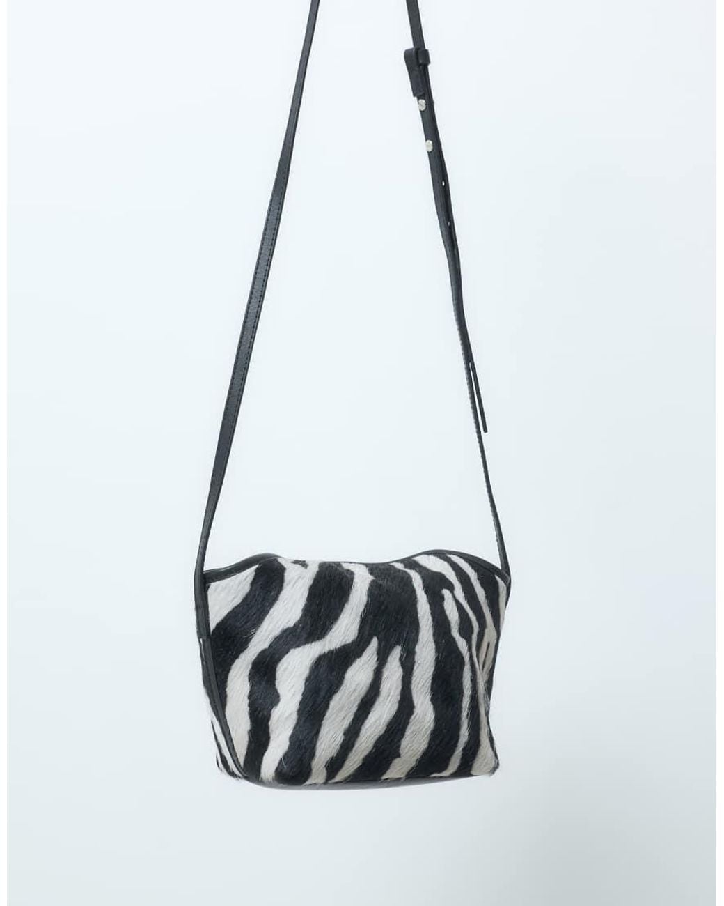 ASOS Blue Hair On Leather Mini Flap Top Crossbody Bag