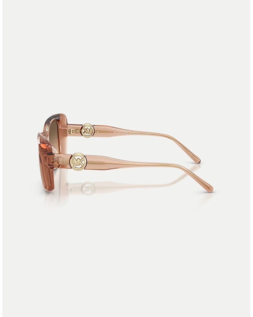 Michael Kors Natural Tokyo Square Sunglasses With Mirrored Lens