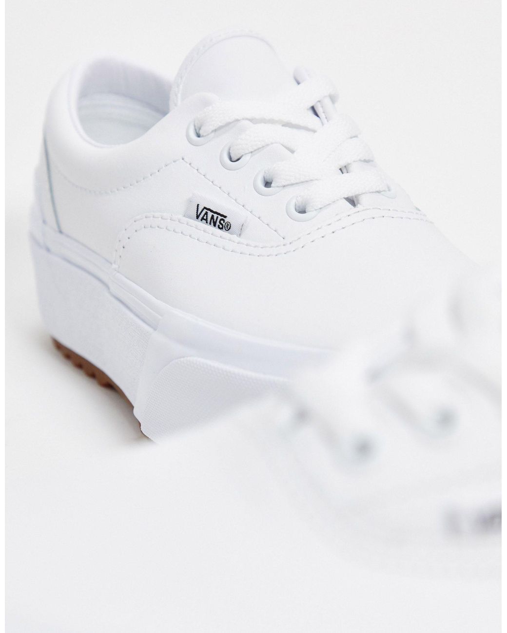 Vans Leather Era Stacked Shoes in White | Lyst