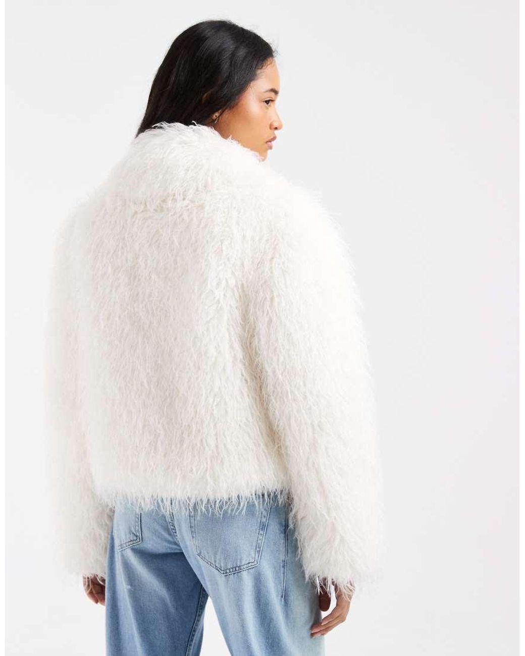 Urbancode White Code Faux Fur Jacket