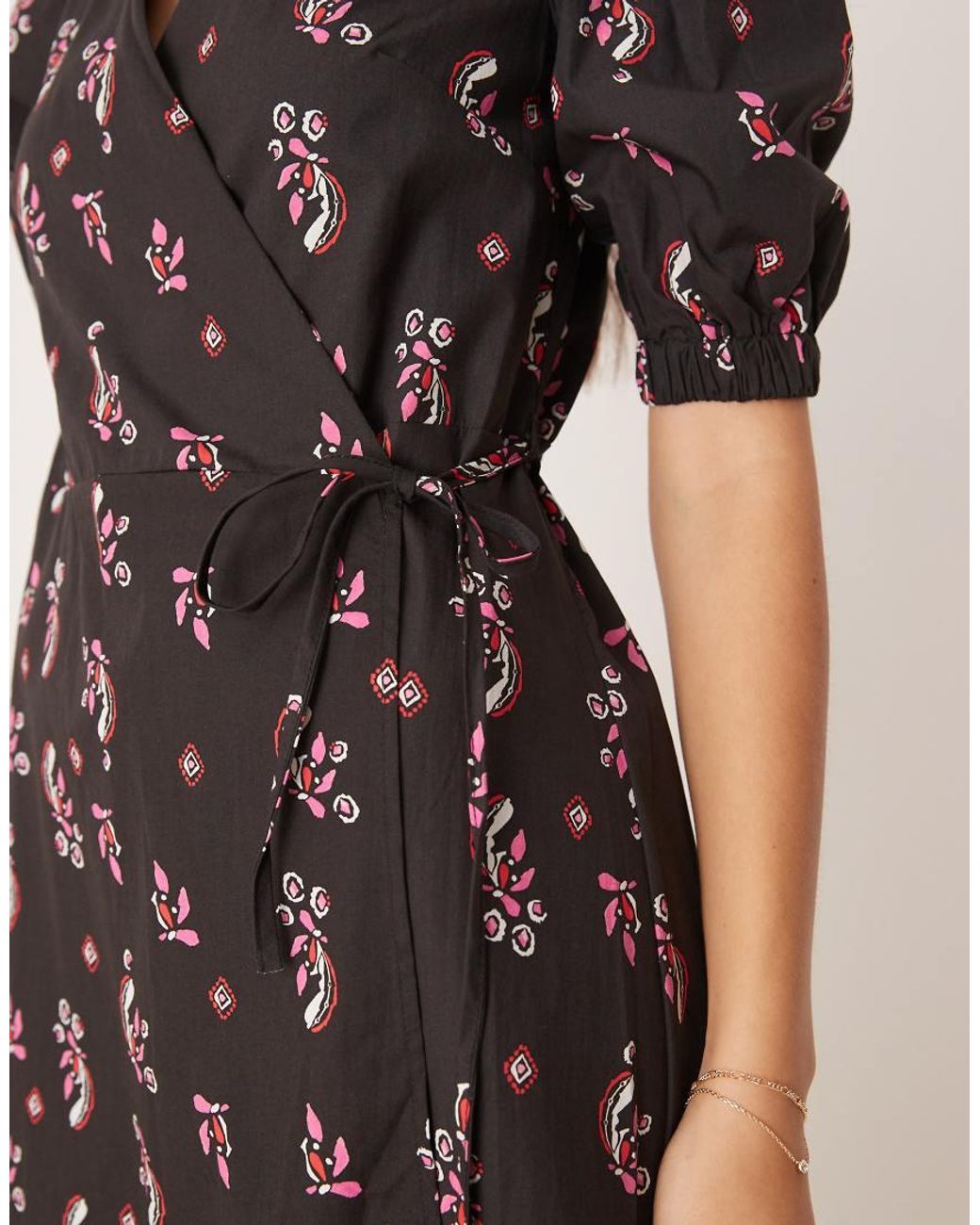 Glamorous Natural Wrap Midi Dress