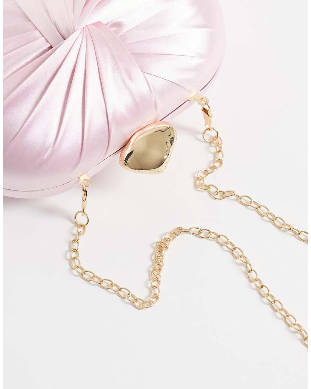 True Decadence Pink Satin Twist Clutch Bag