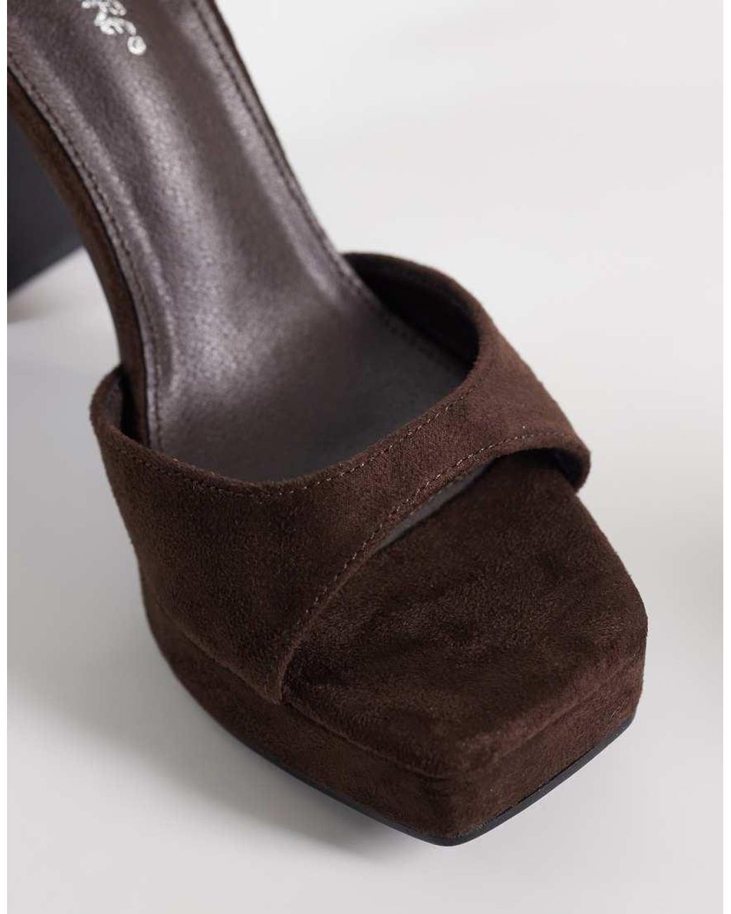 Public Desire Brown Rhoda Platform Heeled Sandals