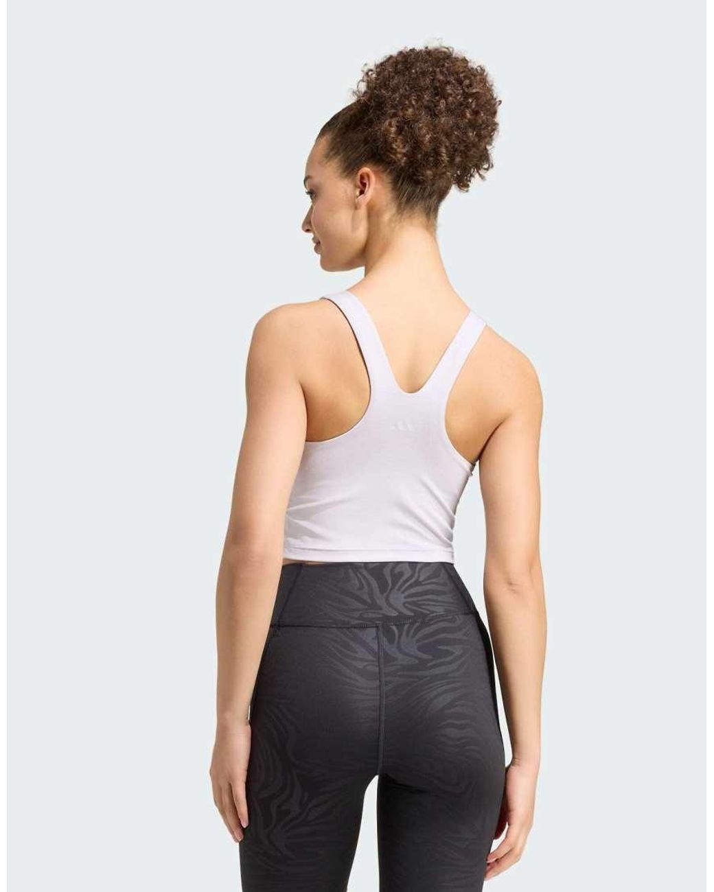 Adidas Originals White All Me Medium Support Bra Tank