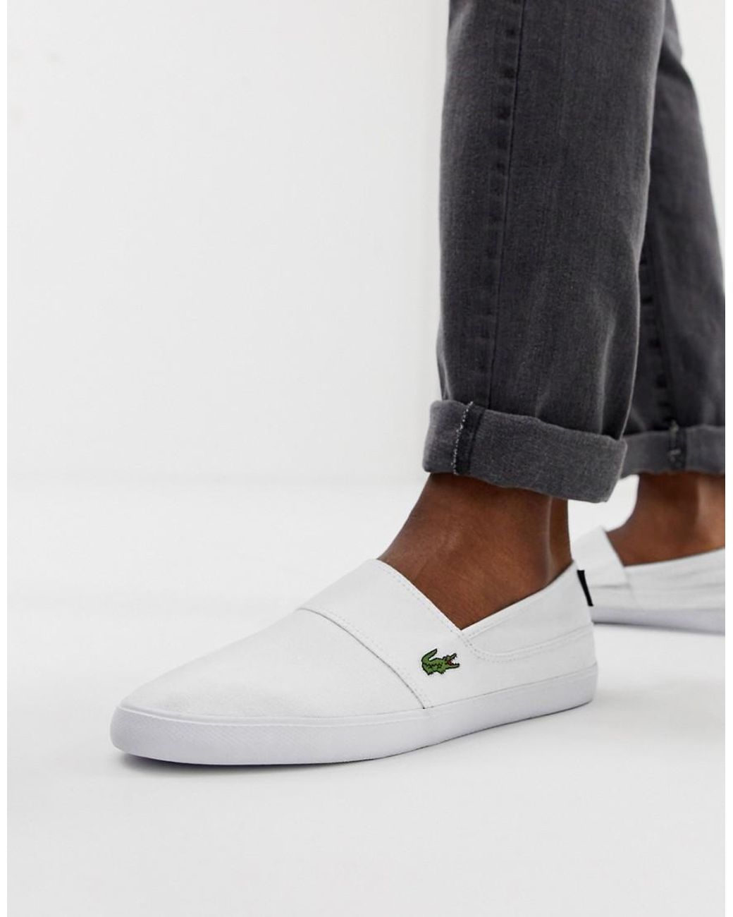 Lacoste Marice Slip On Plimsolls In White for Men | Lyst