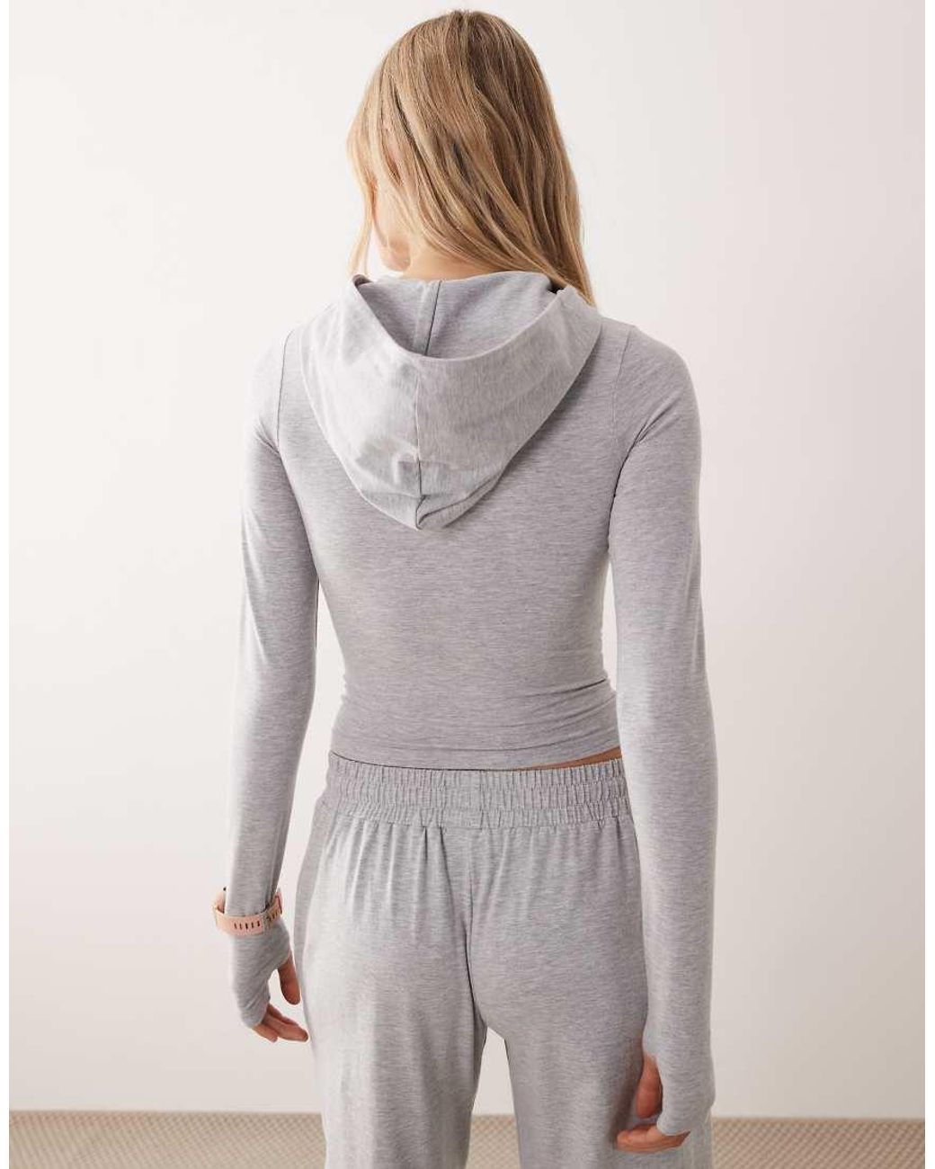 Kaiia Gray Cotton Rich Zip Through Hoodie Co-ord
