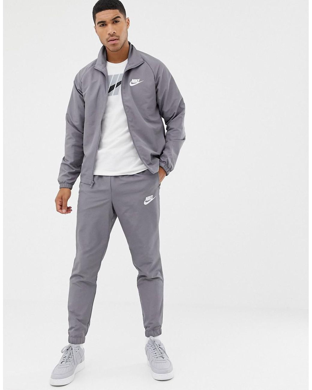 Nike Synthetic Woven Tracksuit Set In Grey 861778-036 in Grey for Men |  Lyst UK