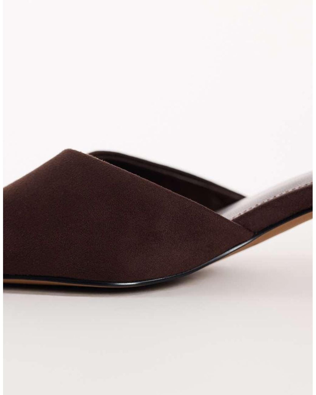 TOPSHOP Brown Arthur Rounded Toe Mid Heel Mule