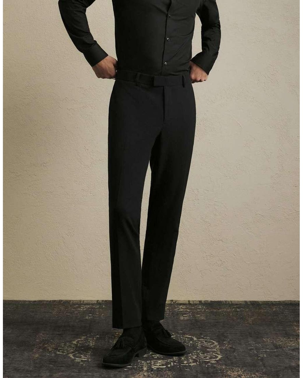 River Island Brown Skinny Fit Suit Trousers for men