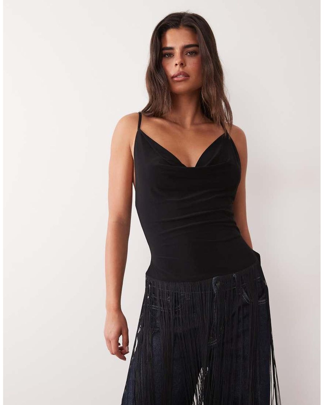 ASOS White Fringed Long Top