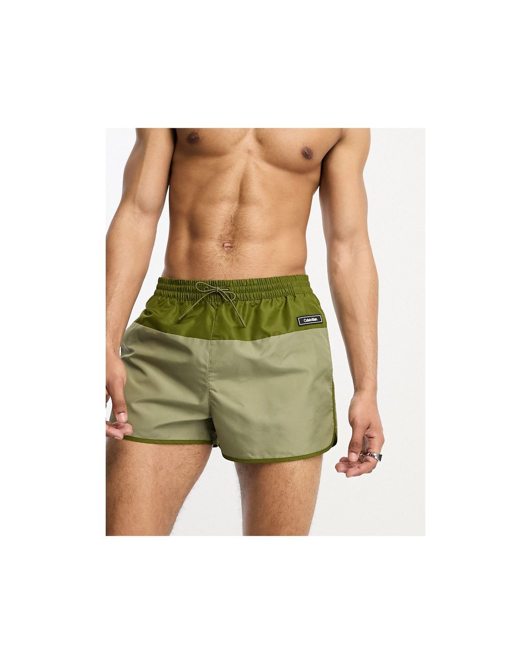 Core solids - pantaloncini da bagno stile runner verdi taglio corto da Uomo  di Calvin Klein in Verde | Lyst