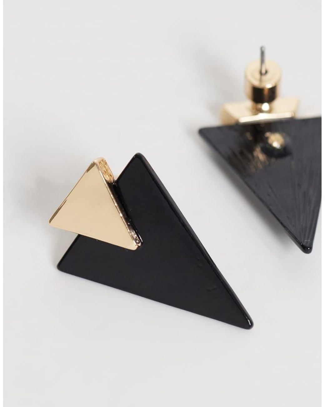 ASOS Black Stud Earrings With Triangular Design