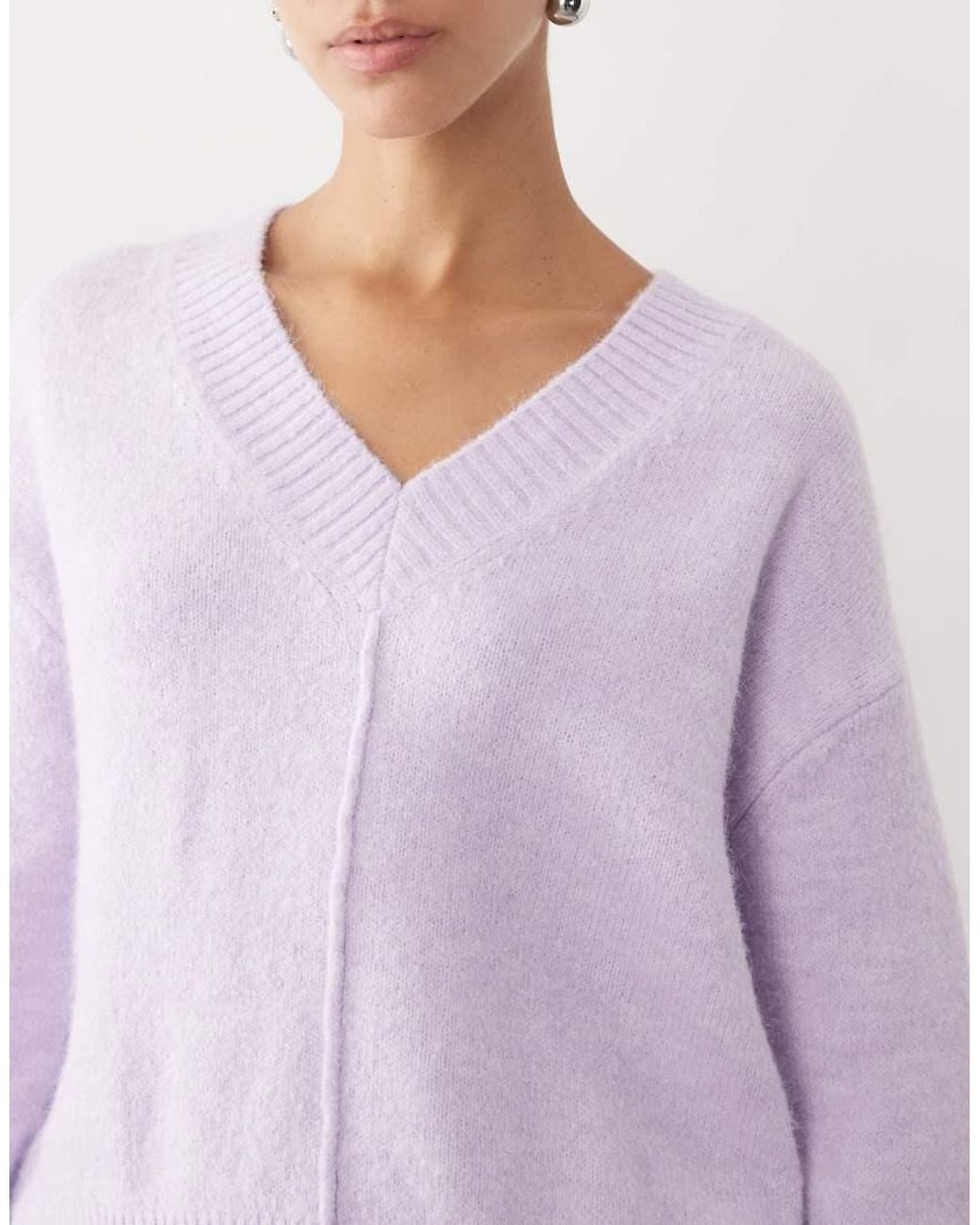 Mango Purple Teen V Neck Jumper
