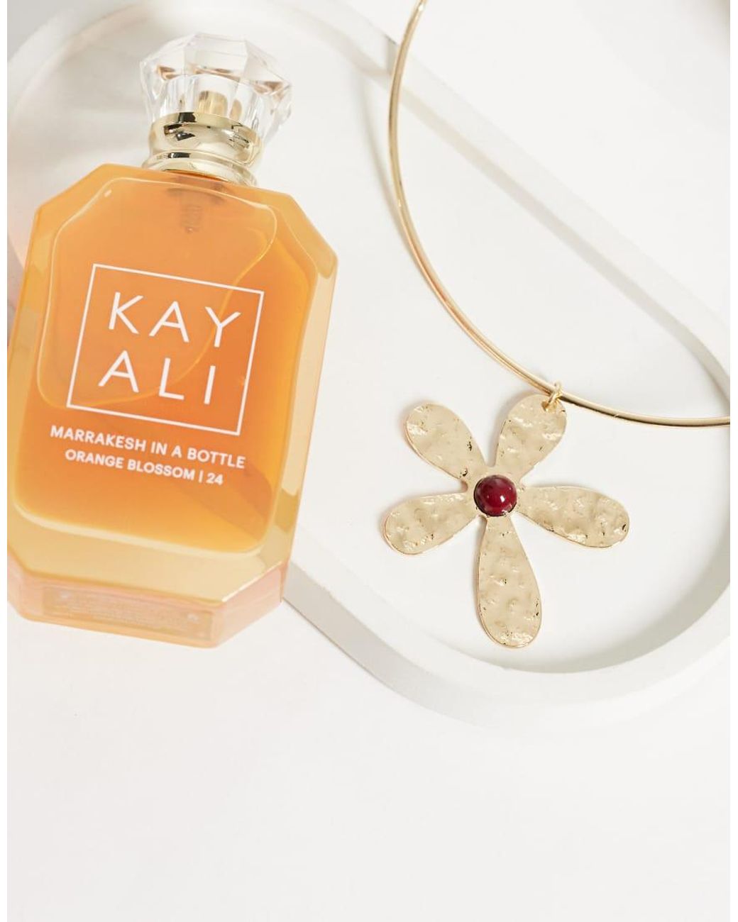 ASOS White Torgue Necklace With Hammered Flower Pendant