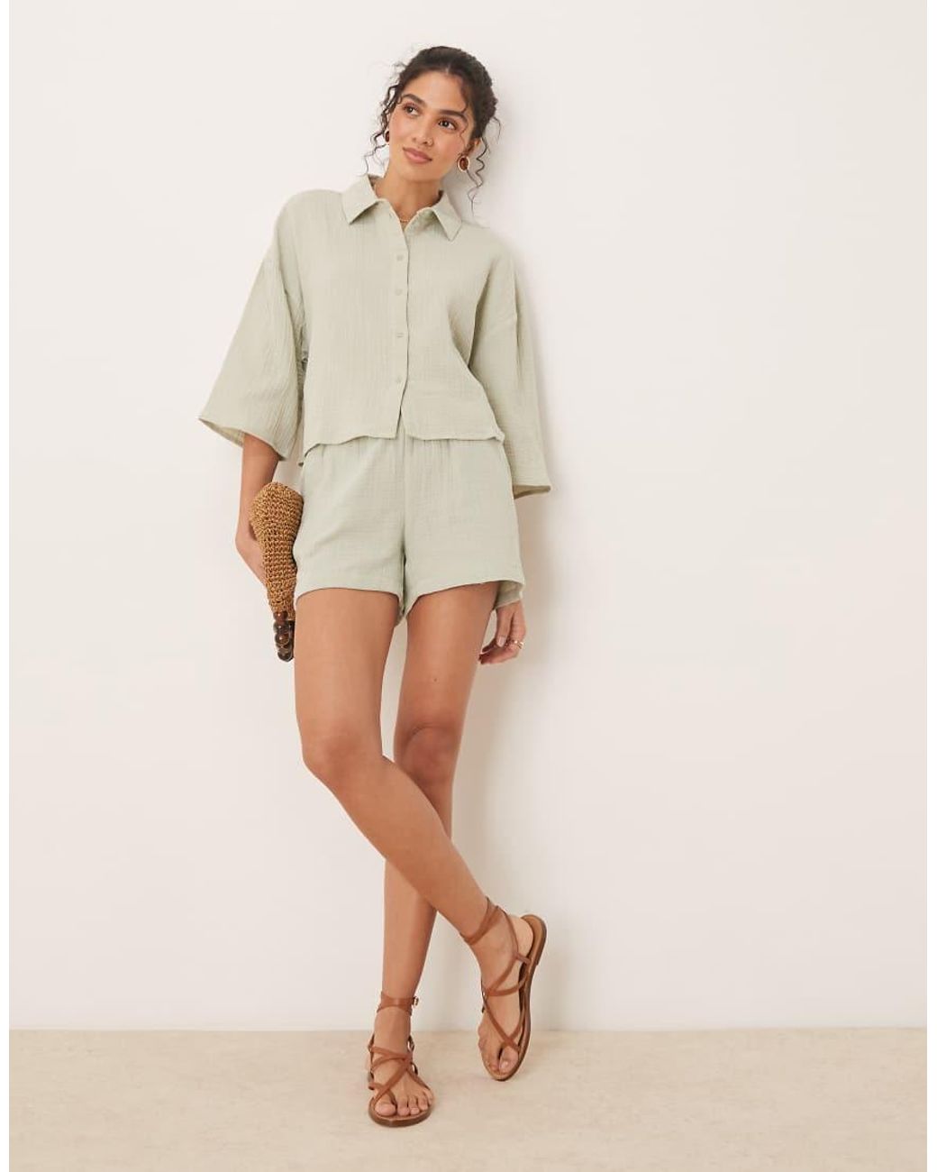 Camicia Corta di Jdy in Natural