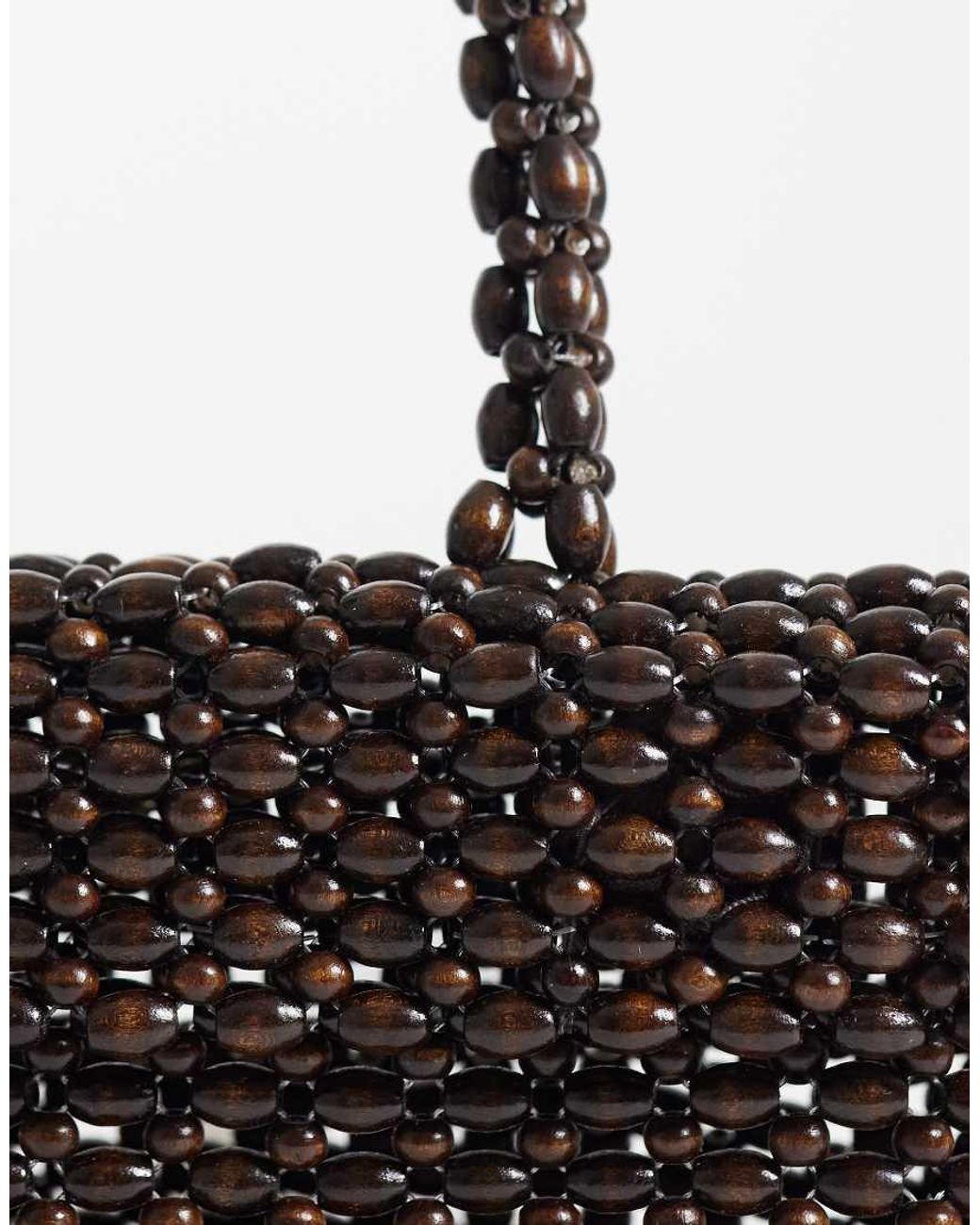 Borsa Con Perline di Mango in Black