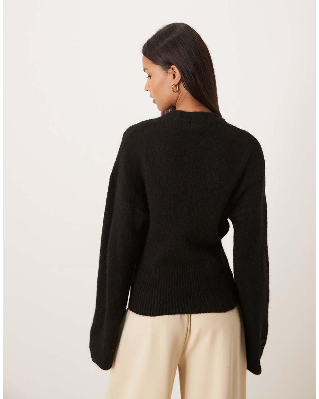 Gina Tricot Black Wide Sleeve Knitted Sweater