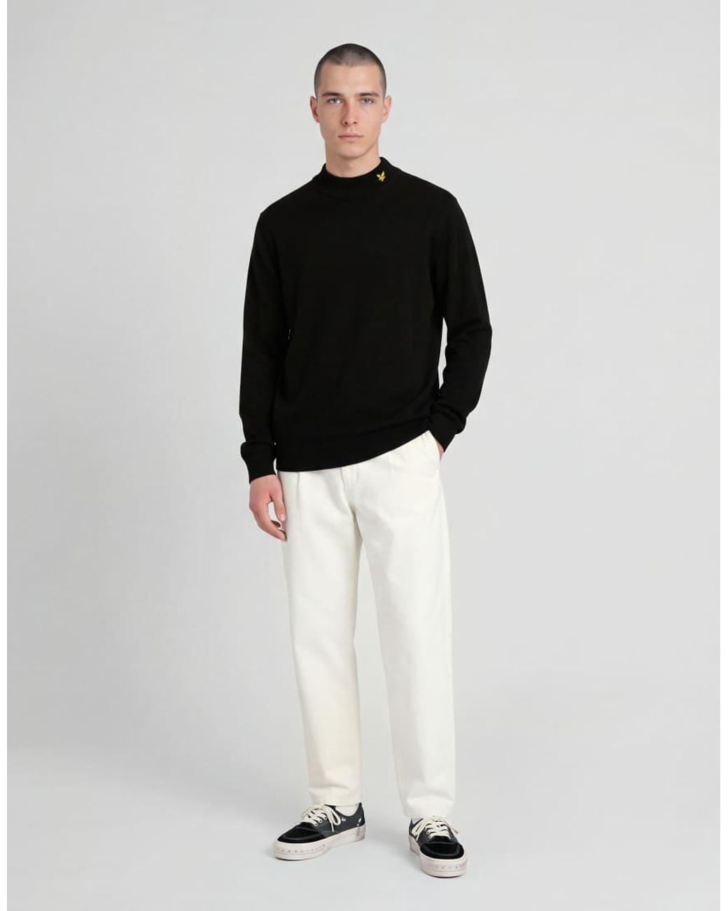 Lyle & Scott Black Mid Knits Knitted Turtle Neck Jumper for men