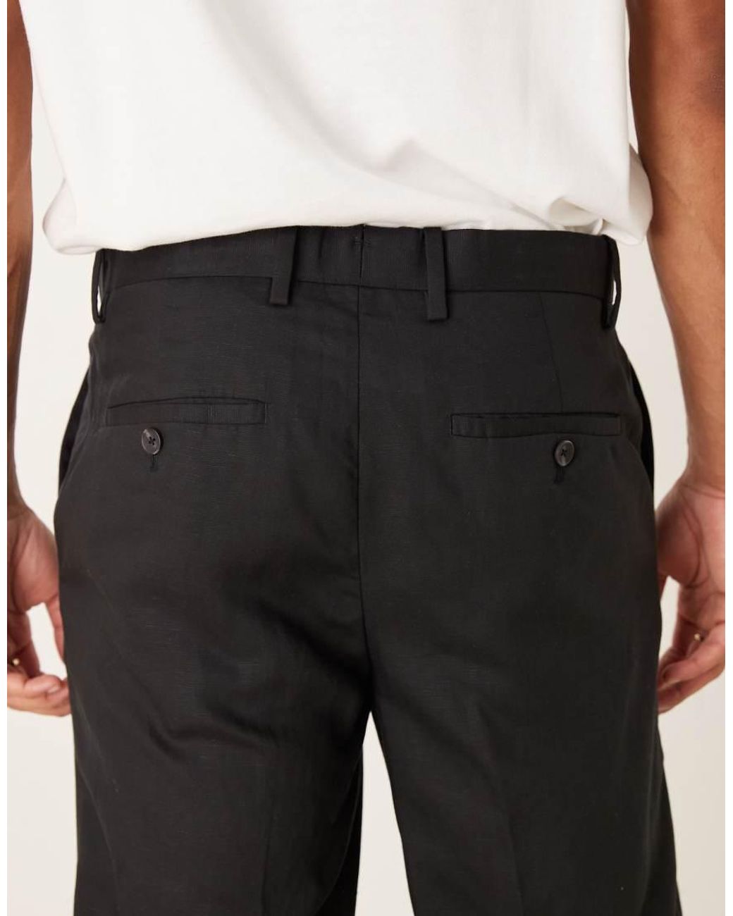Mango Black Tapered Tailored Trouser for men