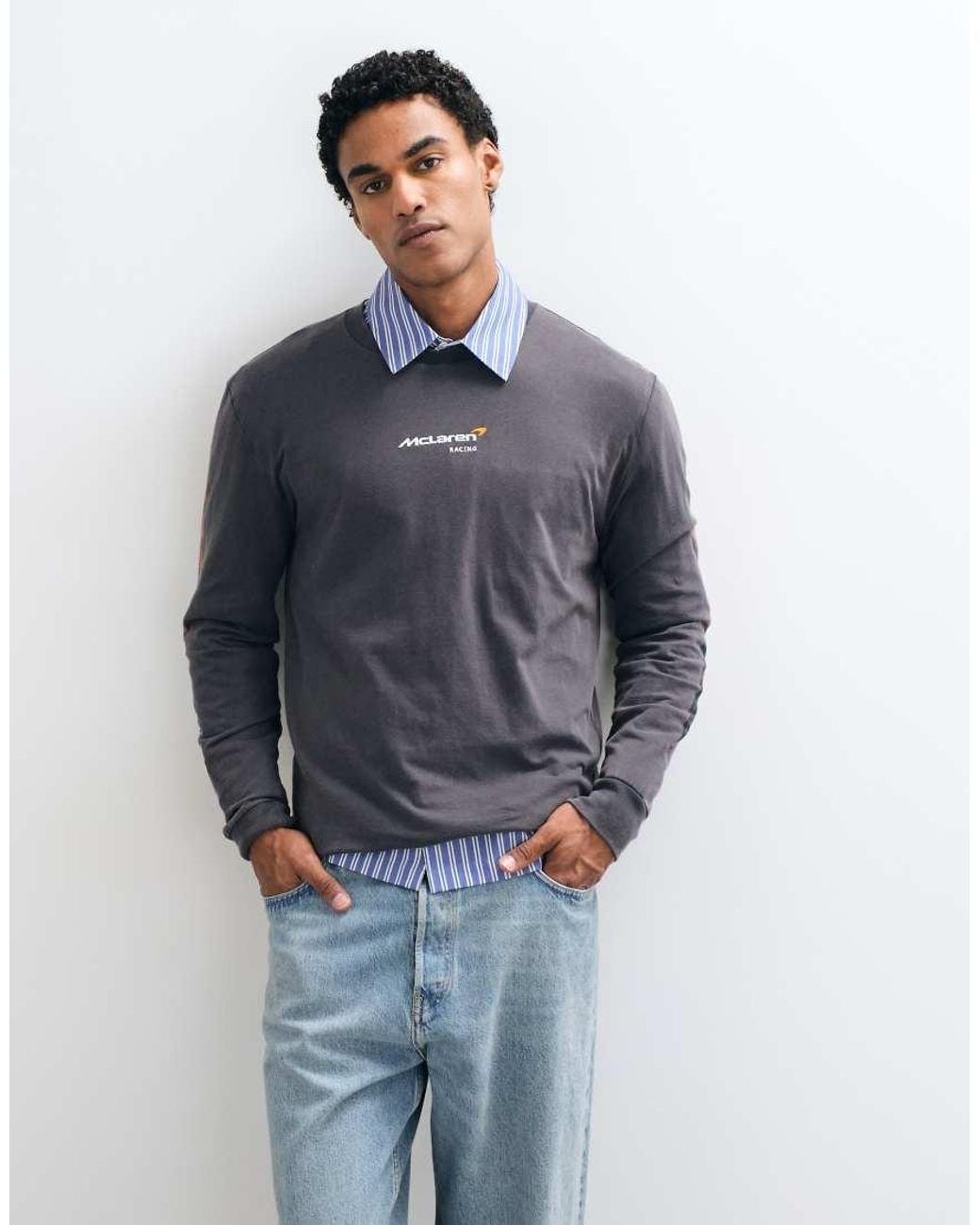 Hollister Blue F1 Graphic Long Sleeve T-shirt for men