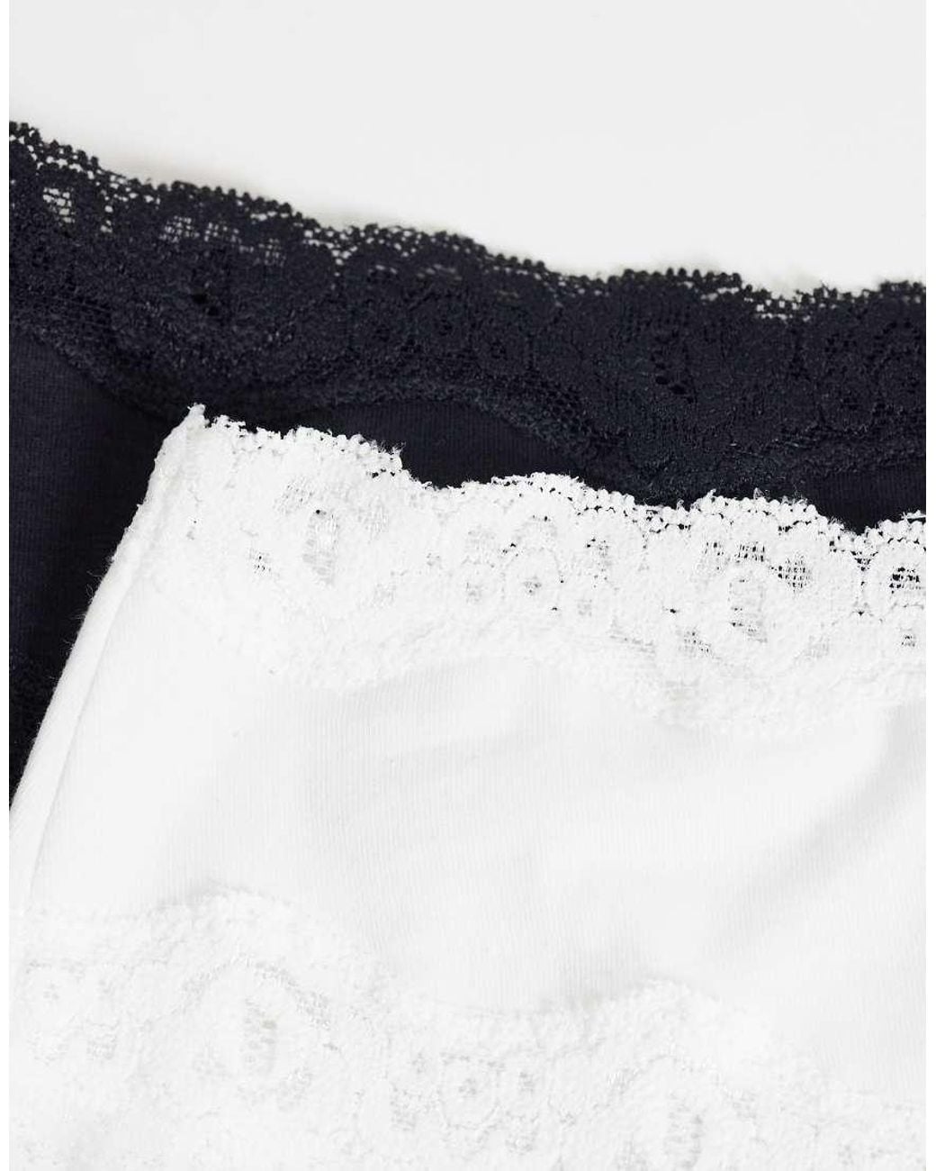 ASOS Black 3 Pack Brazilian Brief With Lace Waistband