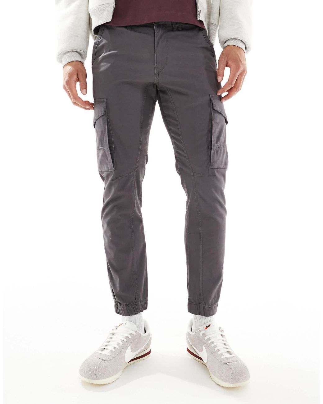 Jack & Jones Intelligence – e cargohose mit bündchen in Black für Herren