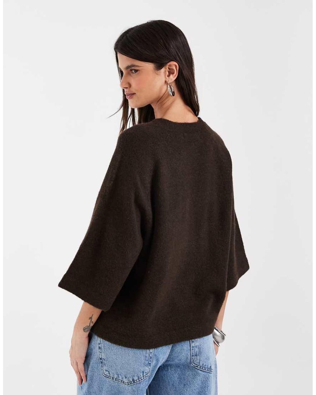 ONLY Black Boxy Knit T-shirt