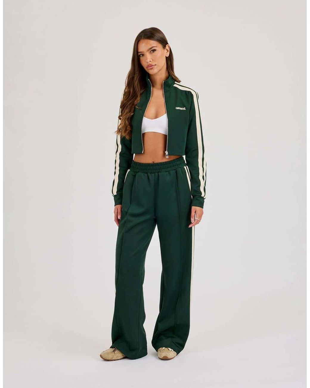 CERNUCCI Green Fitted Taping Track Top