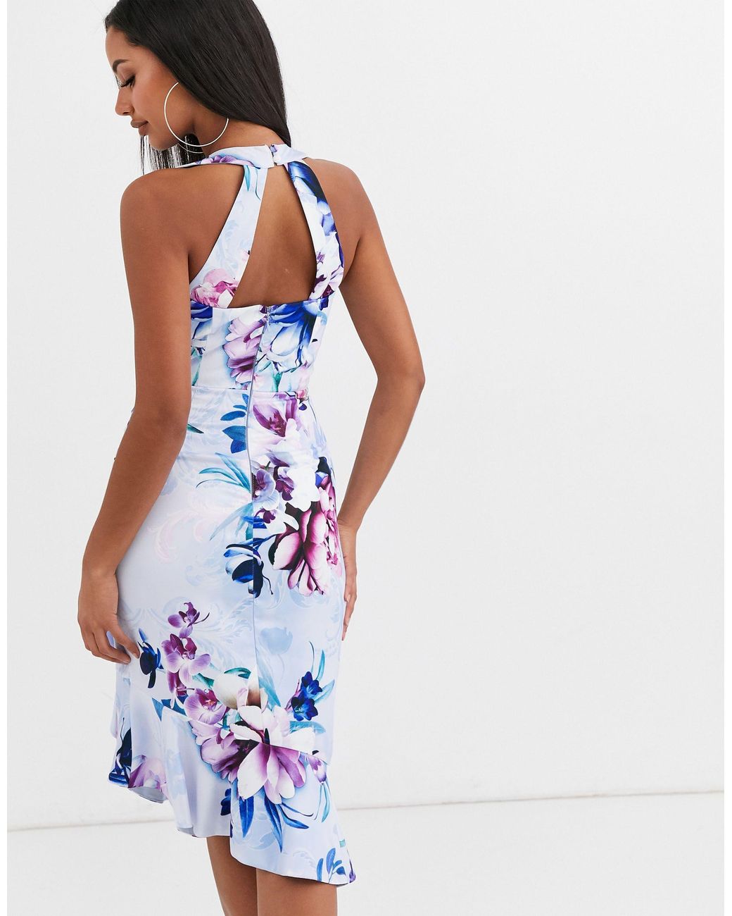 Lipsy high neck shop floral bodycon dress