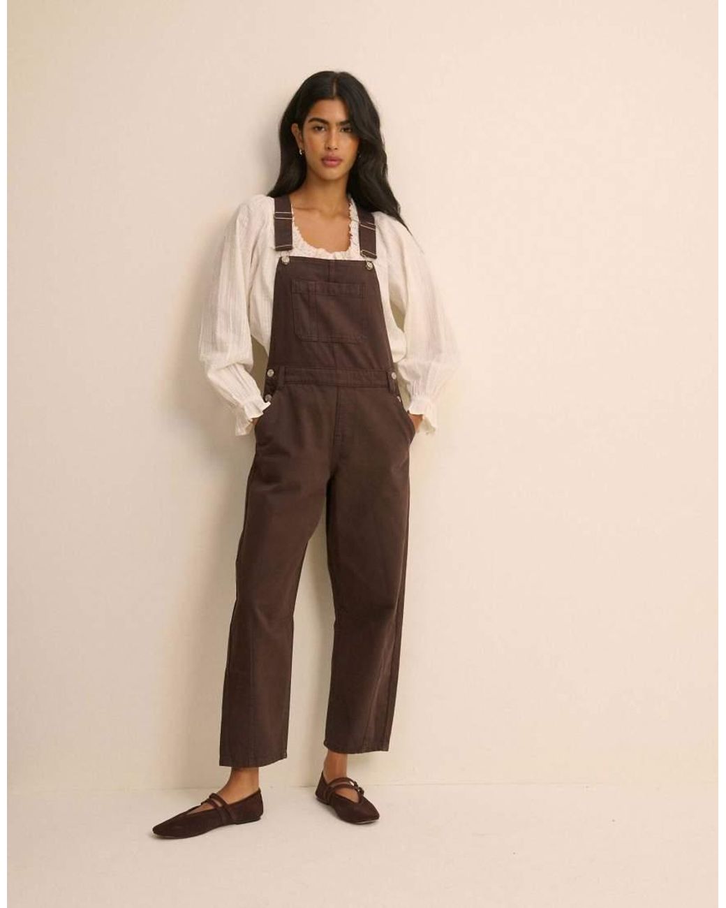 Nobody's Child Natural Barrel Leg Denim Dungaree