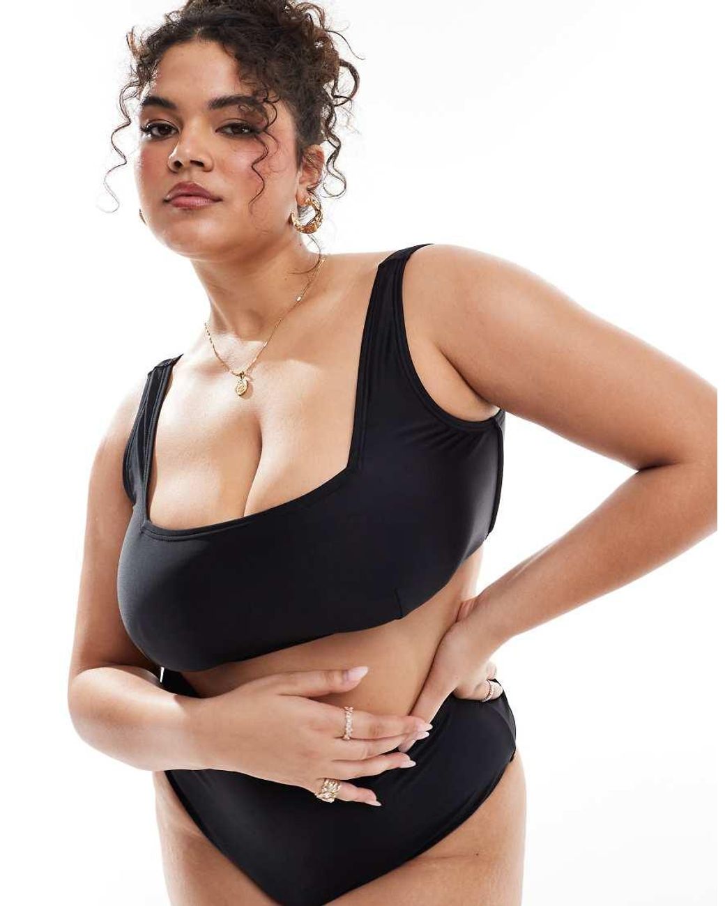 South Beach Black Crop Bikini Top