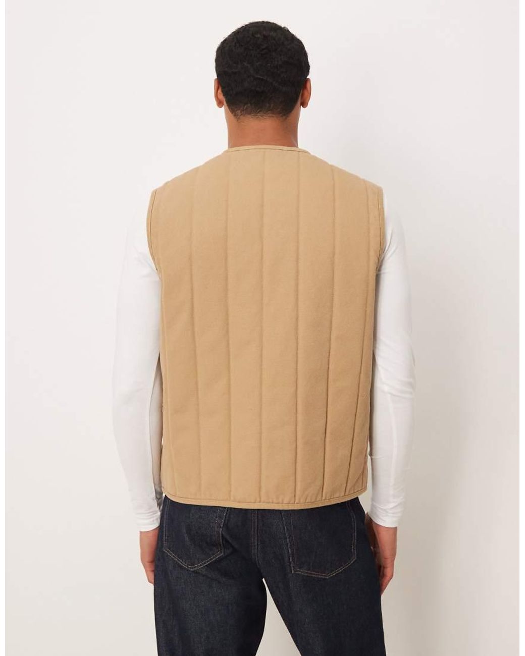 ARKET Natural Quilted Gilet With V-neck for men