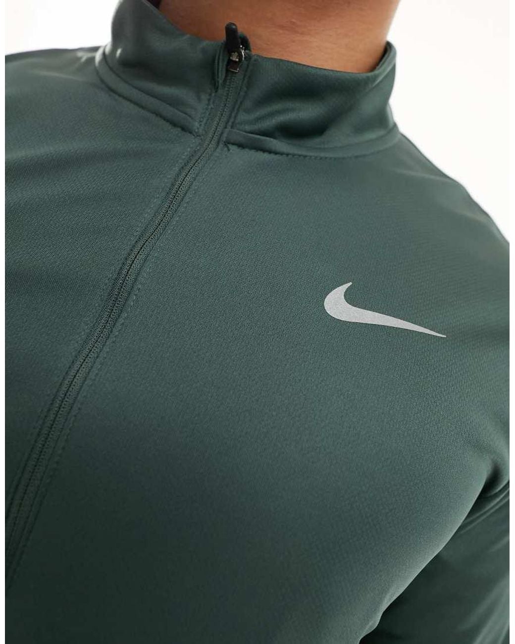 nike running pacer half zip top in lime