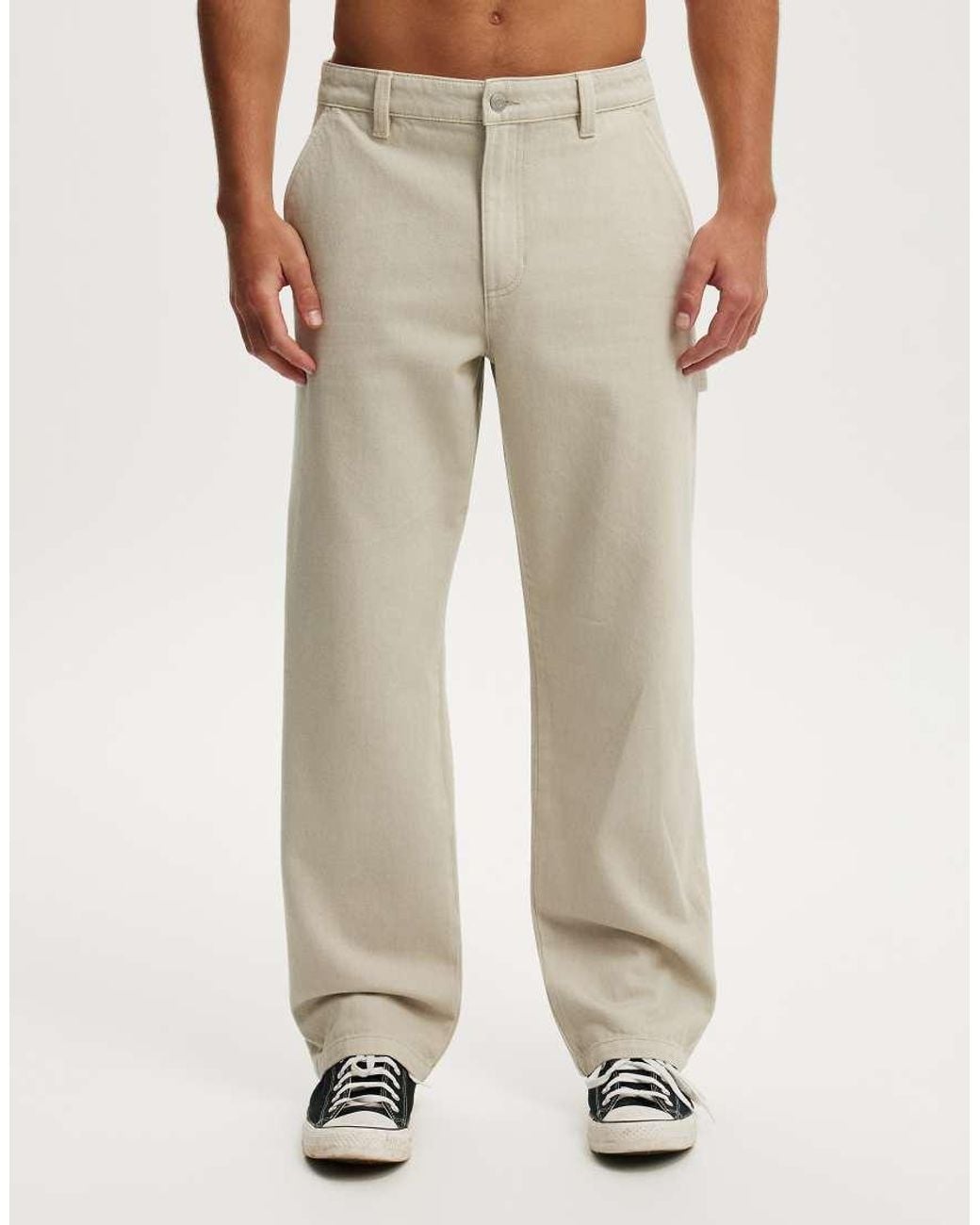 Cotton On Natural Baggy Worker Pant for men