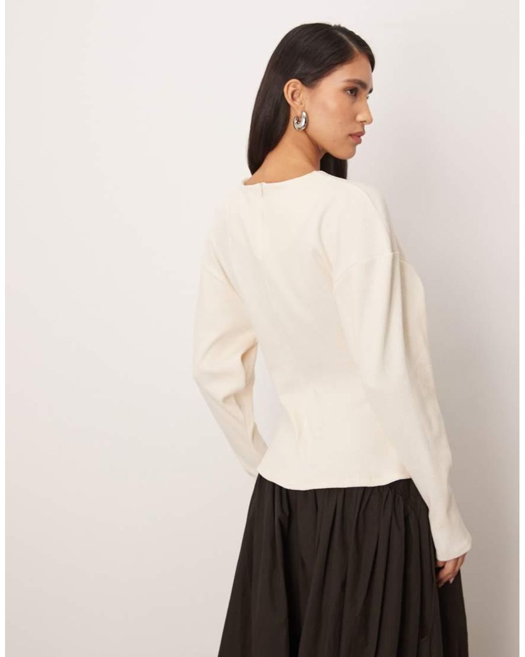 ARRANGE Natural Textured Top With Gathered Waist