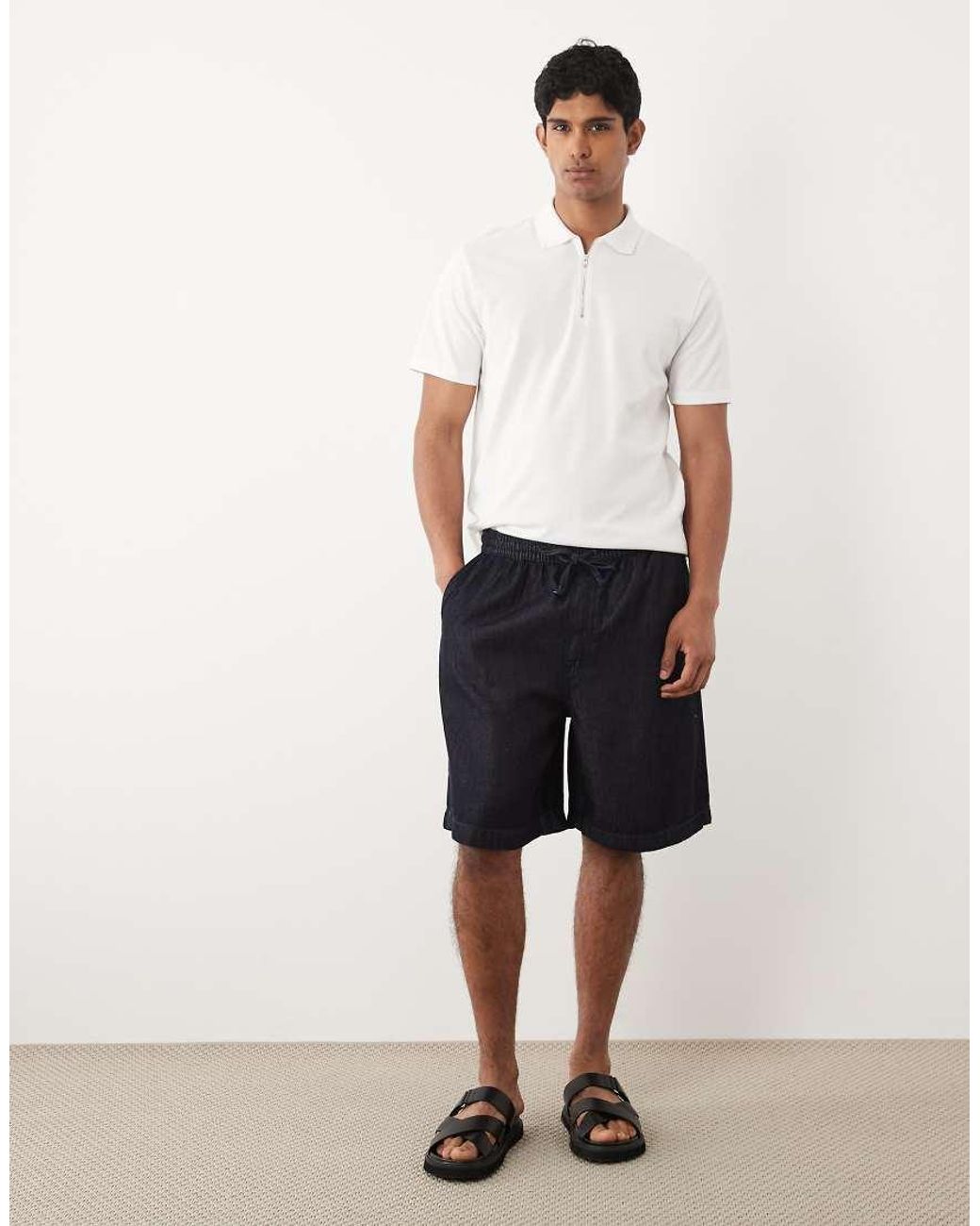 ASOS White Regular Fit Polo With Zip for men