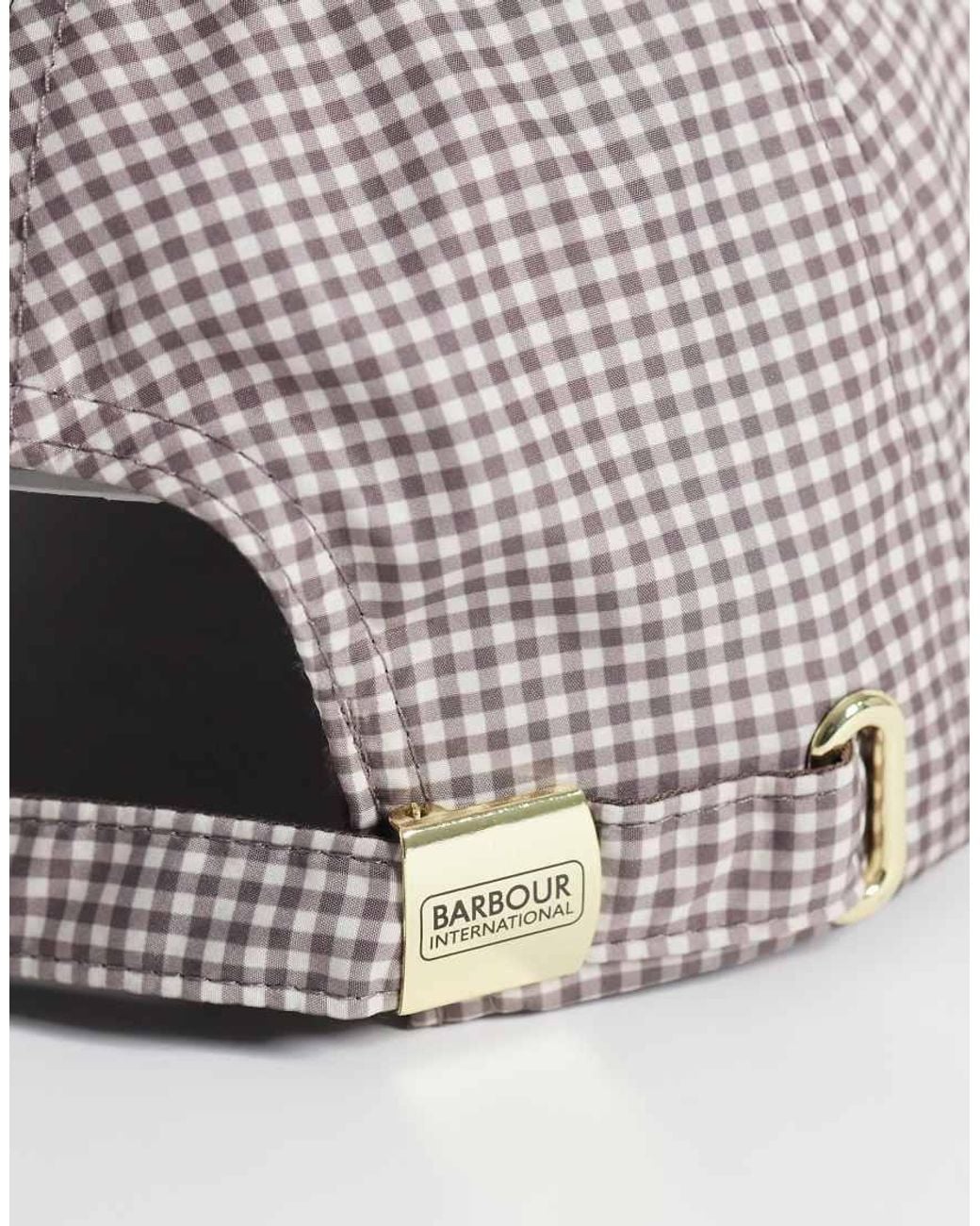 Barbour Gray Branton Logo Gingham Check Cap