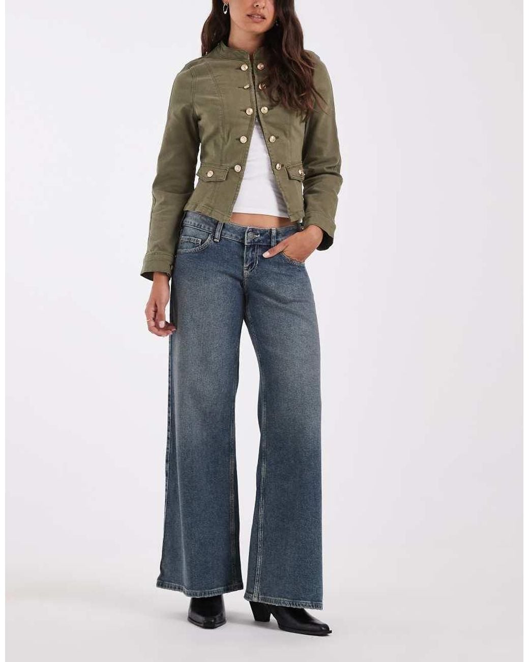Hollister Blue Ultra Low Rise Wide Leg Jeans