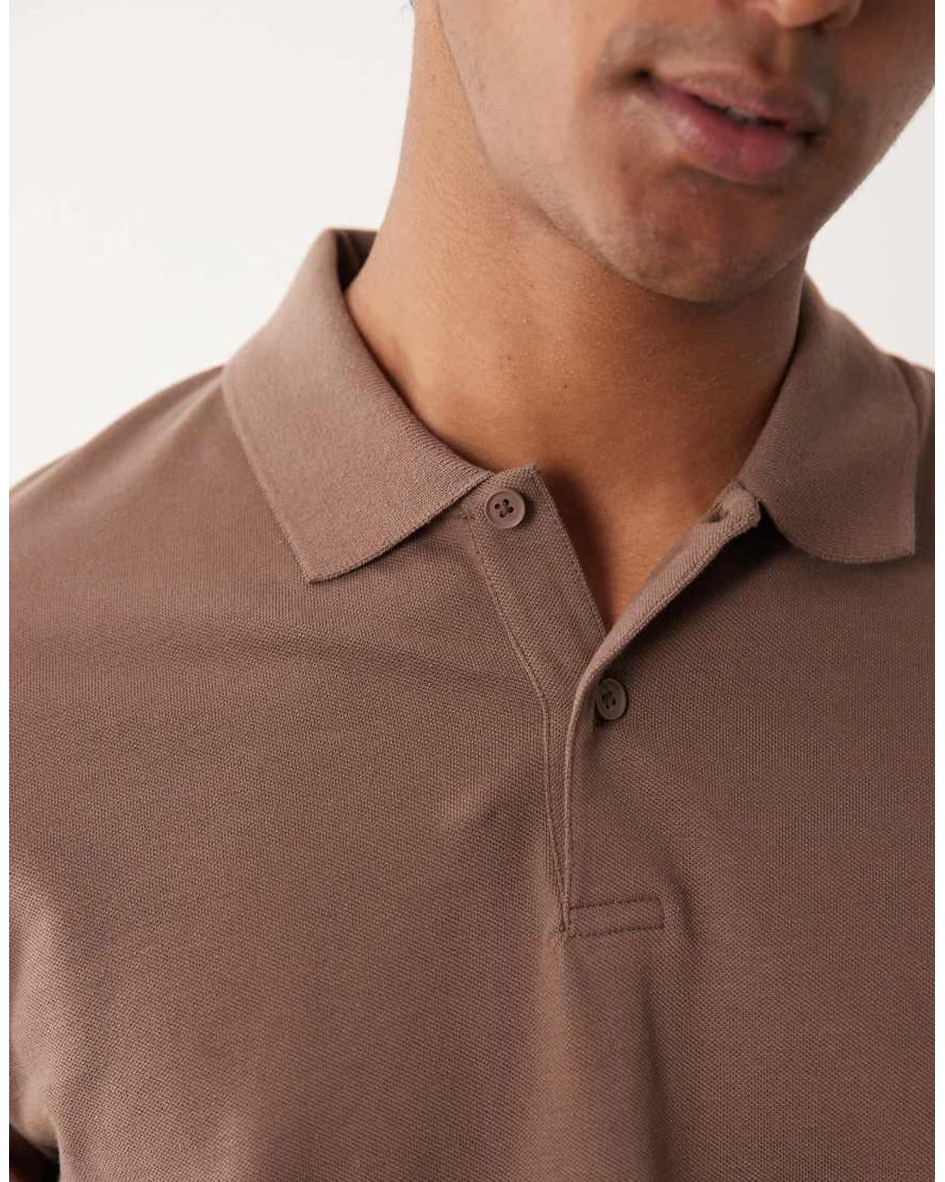 ASOS Brown Essentials Regular Fit Polo for men