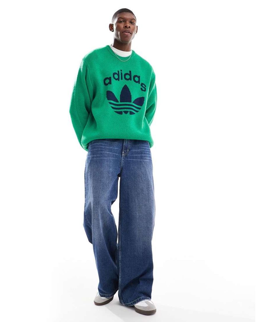 adidas Originals 70S Crewneck Sweatshirt in Green for Men Lyst UK