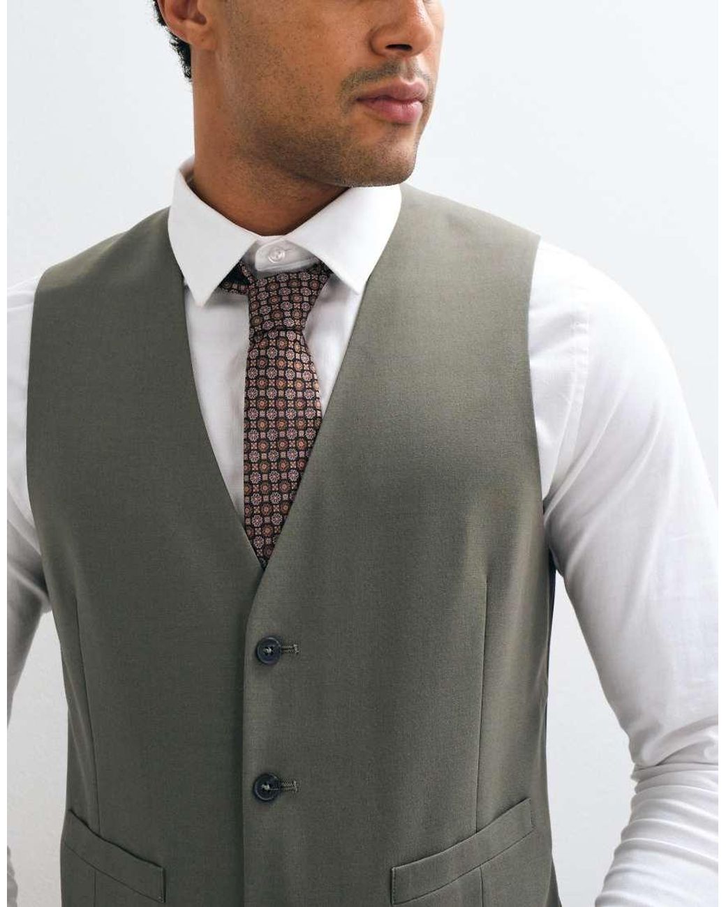 ASOS Gray Slim Suit Waistcoat for men