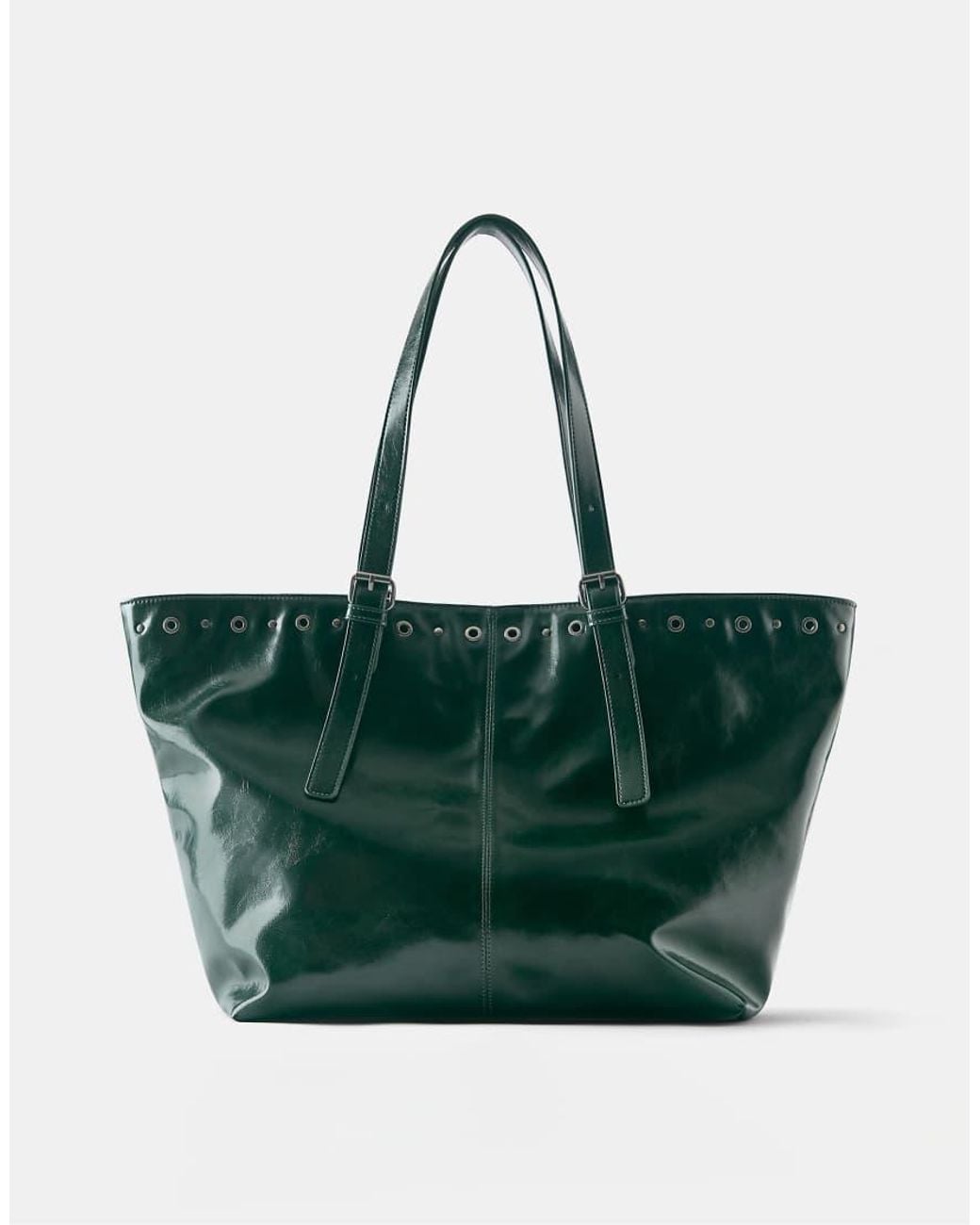 Borsa Shopper Con Borchie di Pull&Bear in Green