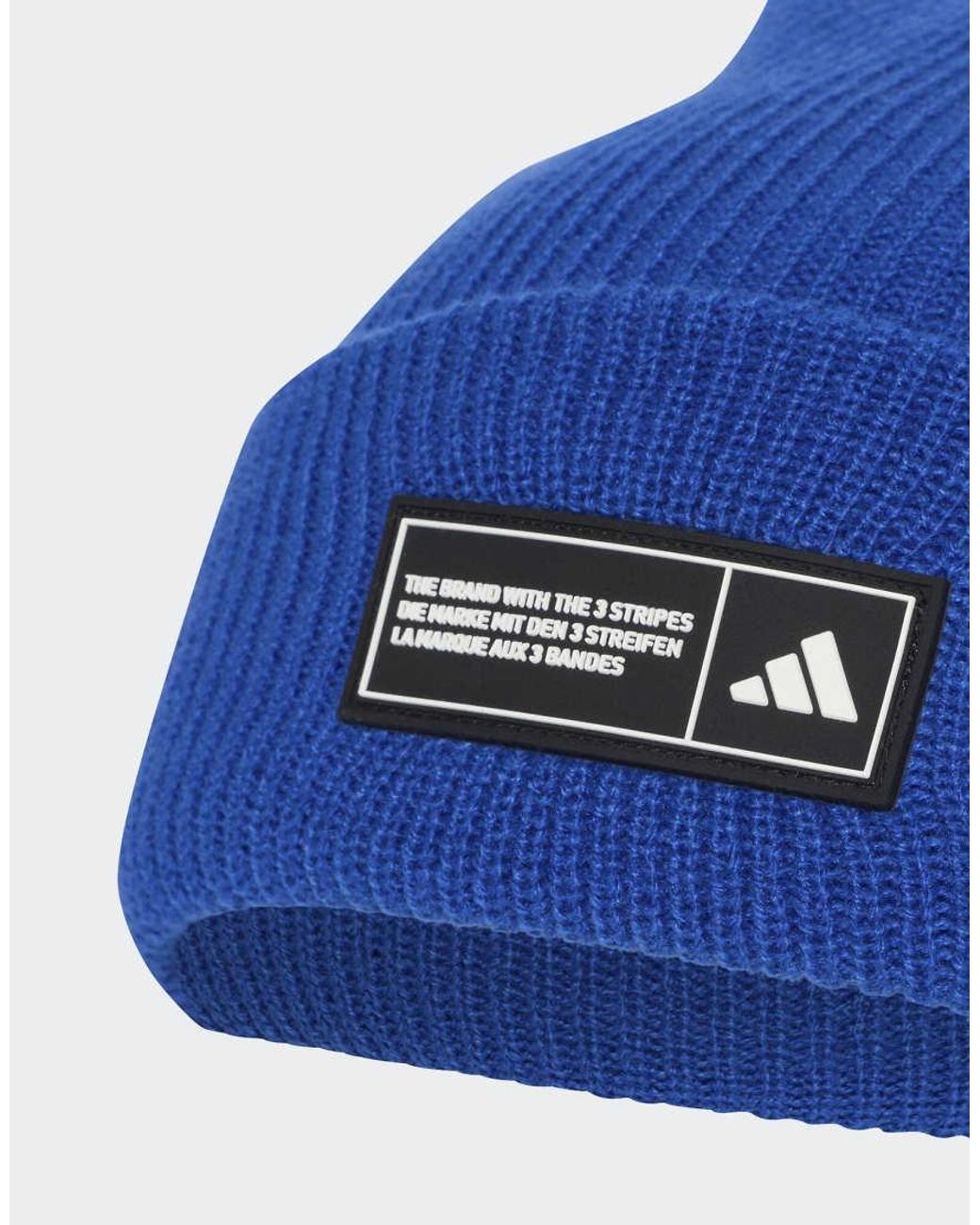 Adidas Originals Blue Essentials Label Beanie Cuffed