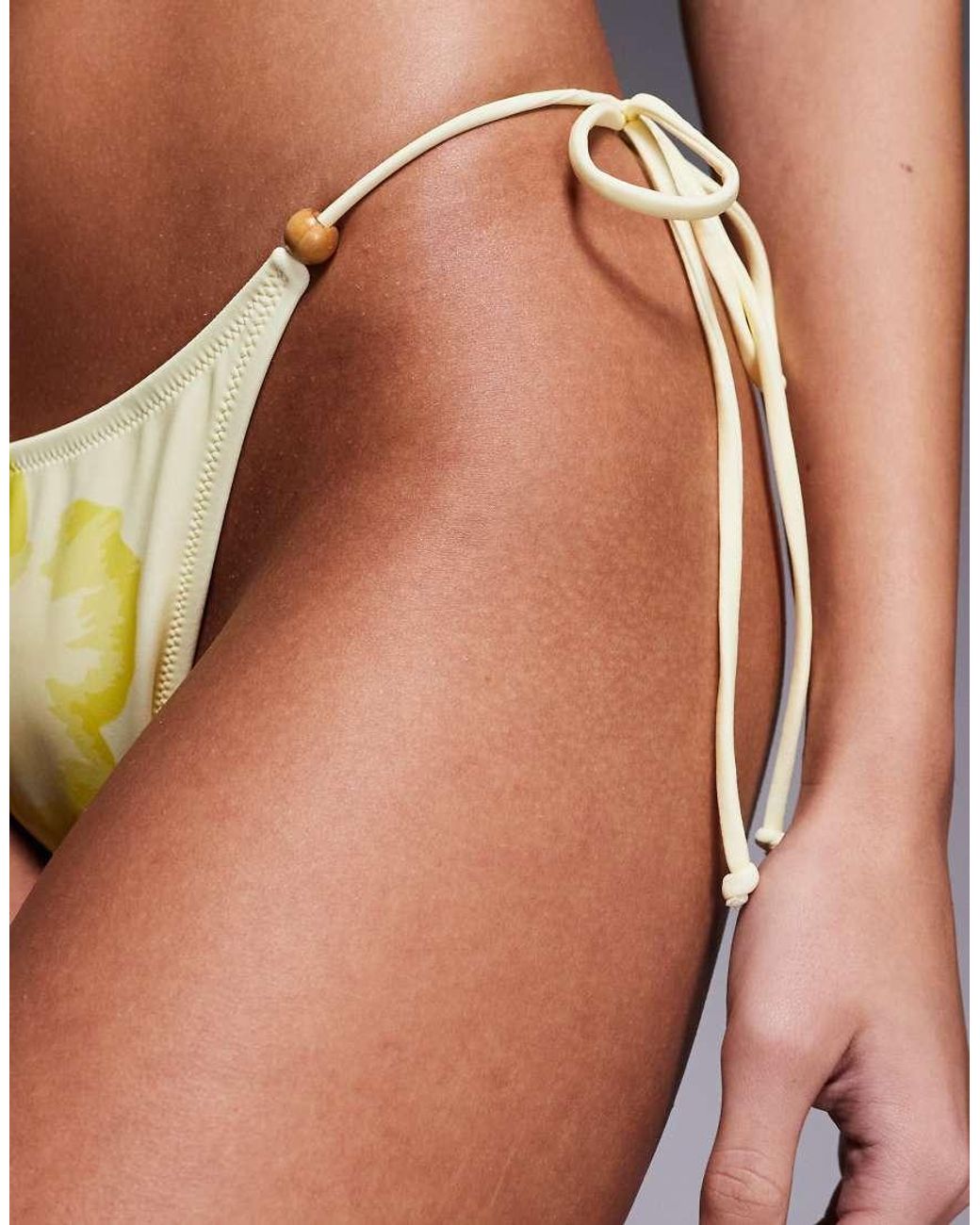 Candypants Yellow Abstract Floral Tieside Bikini Bottoms