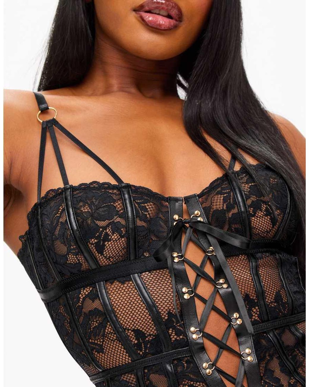 Ann Summers Black Boudoir Tease Crotchless Teddy